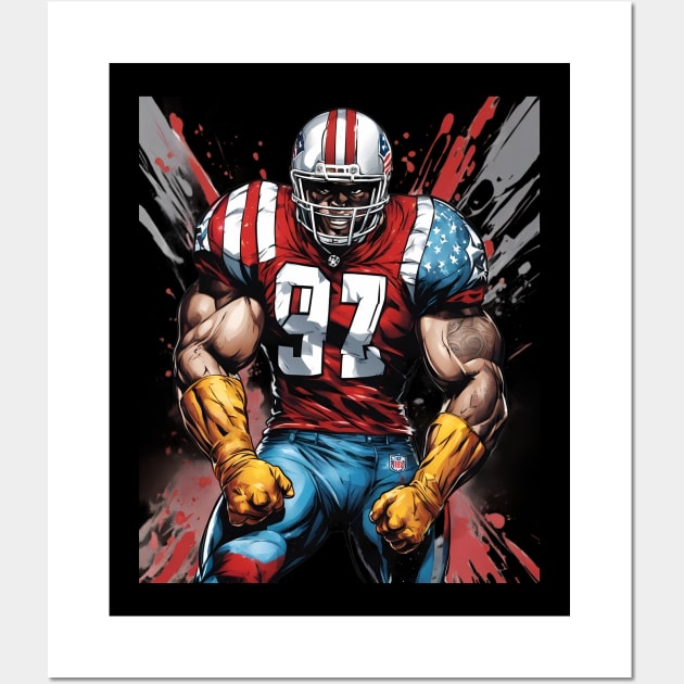 American Football Cornerback Wall Art by animegirlnft